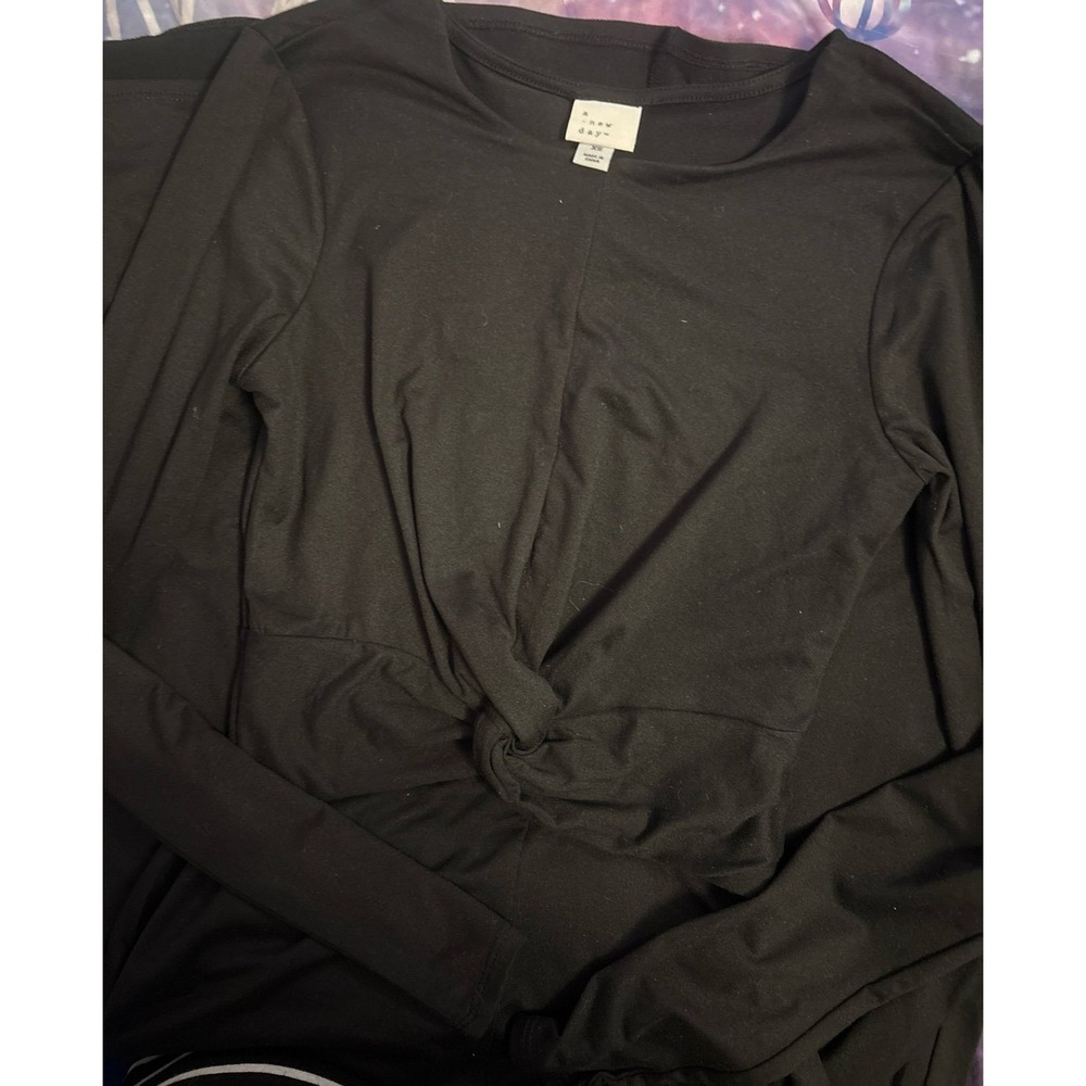 NEW‎ A New Day Black Longsleeve Twist Front Midi Dress, XS - Picture 4 of 6